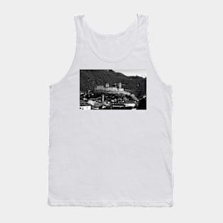 Castello Grande in black and white, Bellinzona, Ticino, Switzerland Tank Top